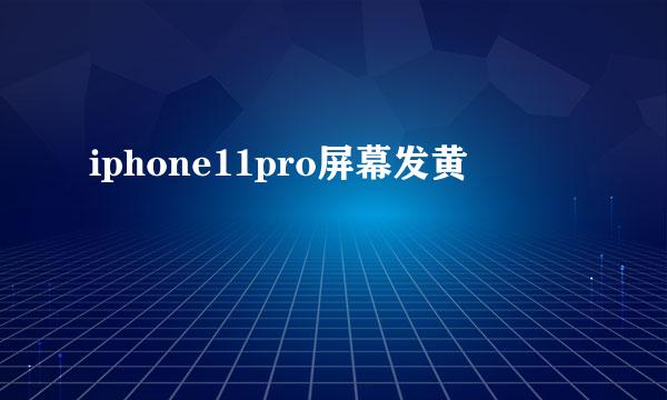 iphone11pro屏幕发黄