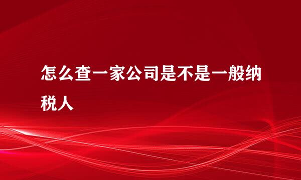 怎么查一家公司是不是一般纳税人