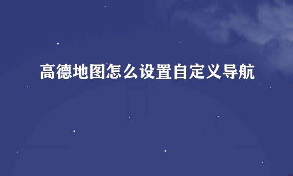 高德地图怎么设置自定义导航