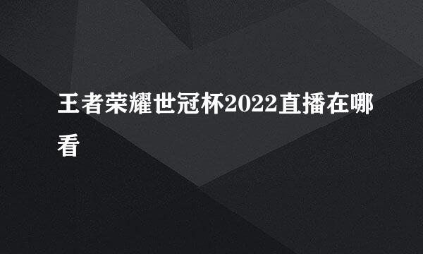 王者荣耀世冠杯2022直播在哪看