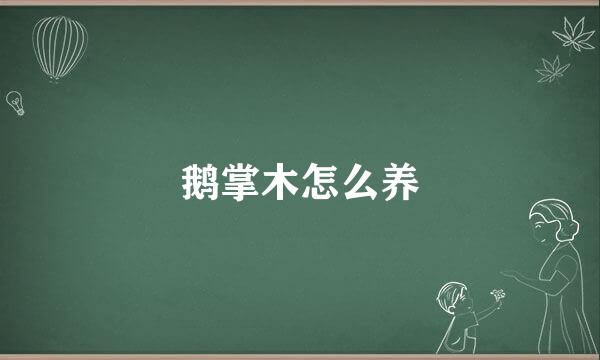 鹅掌木怎么养