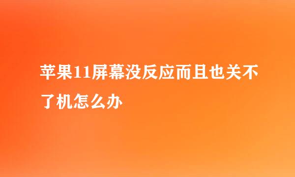 苹果11屏幕没反应而且也关不了机怎么办