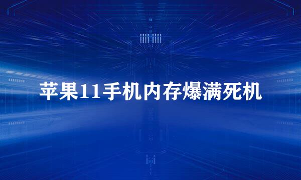 苹果11手机内存爆满死机