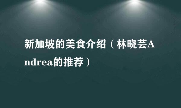 新加坡的美食介绍（林晓芸Andrea的推荐）