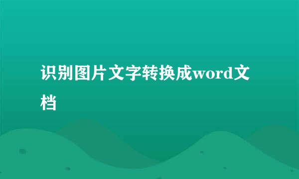 识别图片文字转换成word文档