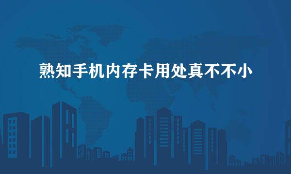 熟知手机内存卡用处真不不小