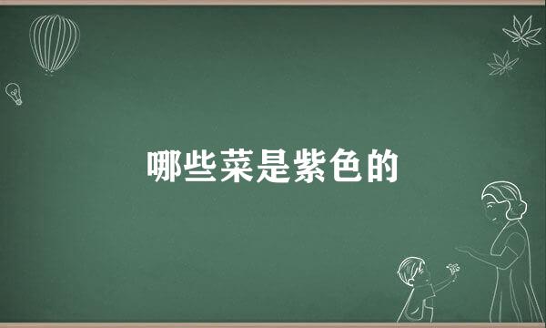 哪些菜是紫色的