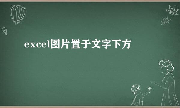 excel图片置于文字下方