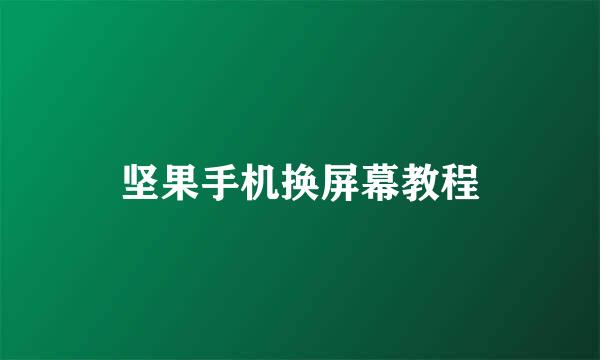 坚果手机换屏幕教程