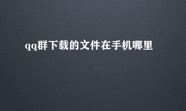 qq群下载的文件在手机哪里