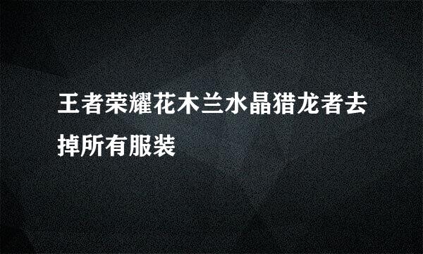 王者荣耀花木兰水晶猎龙者去掉所有服装