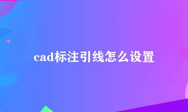 cad标注引线怎么设置