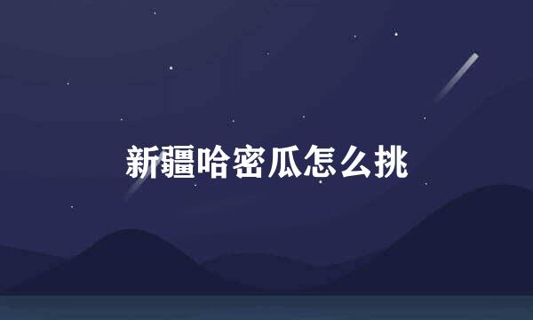 新疆哈密瓜怎么挑
