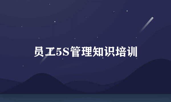 员工5S管理知识培训