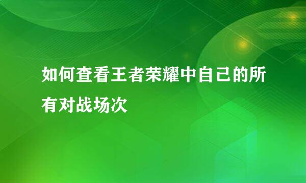 如何查看王者荣耀中自己的所有对战场次