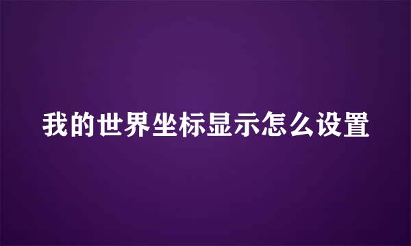 我的世界坐标显示怎么设置