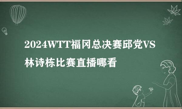 2024WTT福冈总决赛邱党VS林诗栋比赛直播哪看