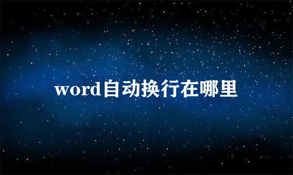 word自动换行在哪里