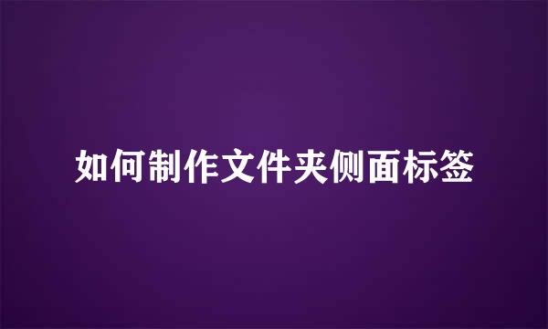 如何制作文件夹侧面标签