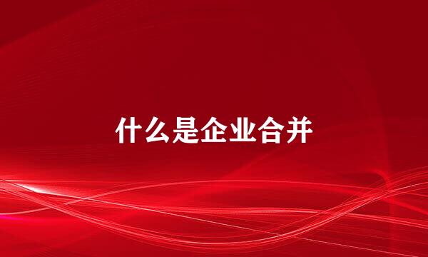 什么是企业合并