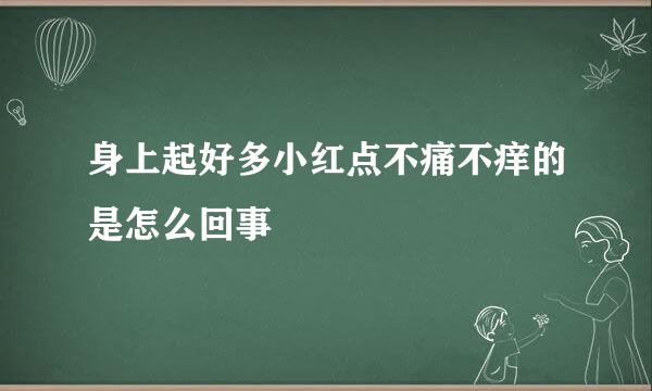 身上起好多小红点不痛不痒的是怎么回事