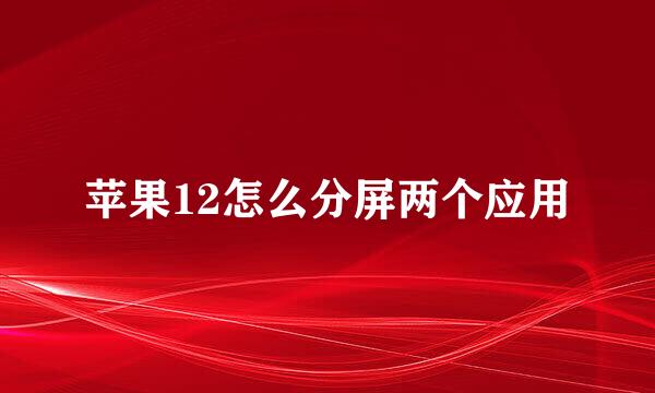 苹果12怎么分屏两个应用