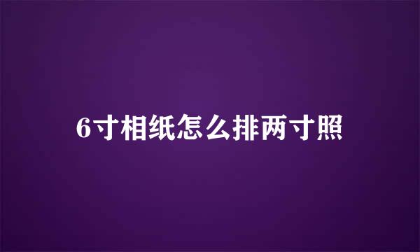 6寸相纸怎么排两寸照