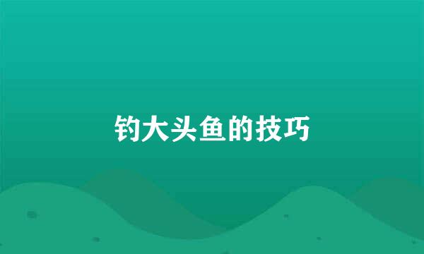钓大头鱼的技巧