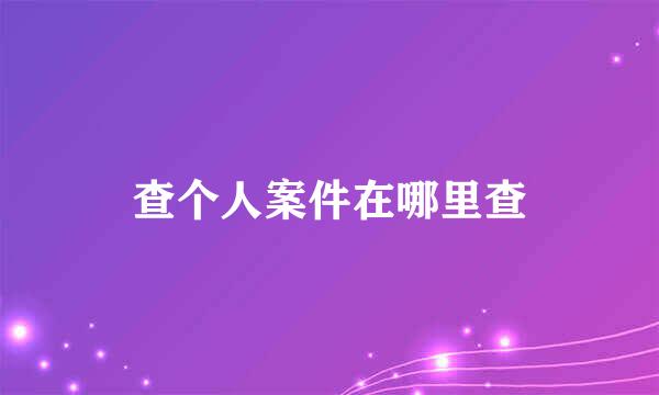 查个人案件在哪里查