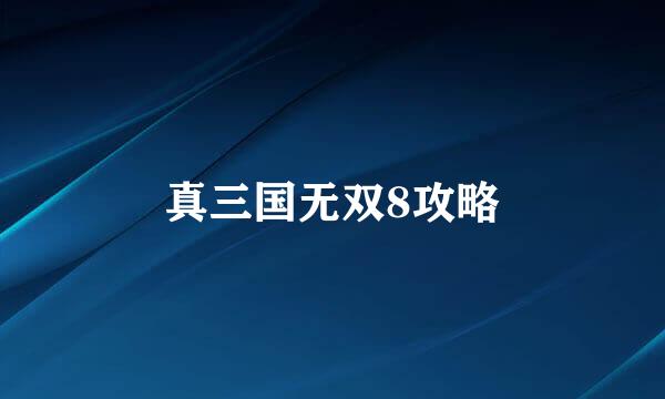 真三国无双8攻略