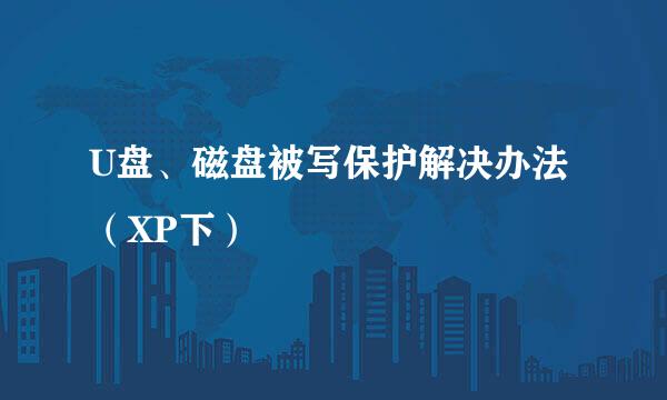 U盘、磁盘被写保护解决办法（XP下）
