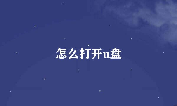 怎么打开u盘