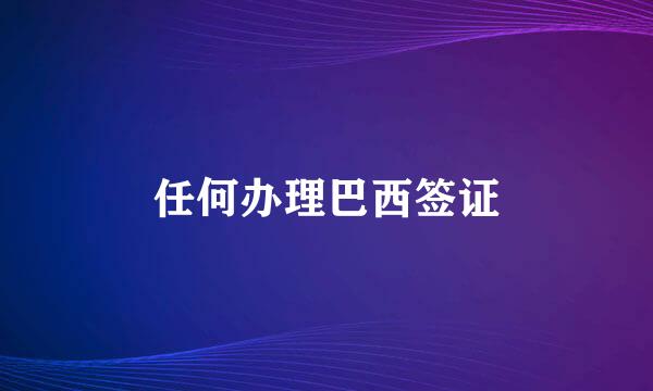 任何办理巴西签证
