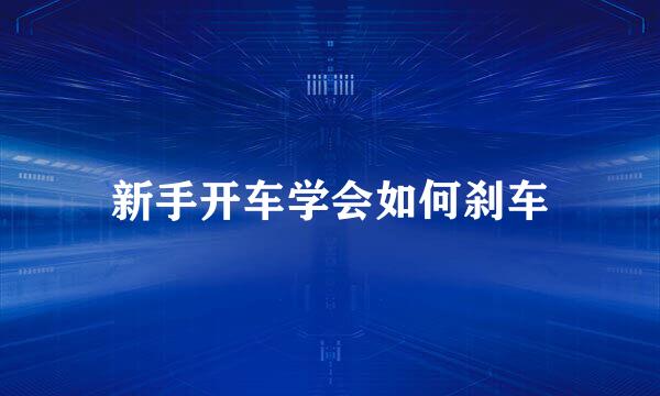 新手开车学会如何刹车
