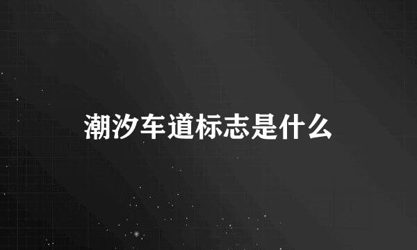 潮汐车道标志是什么