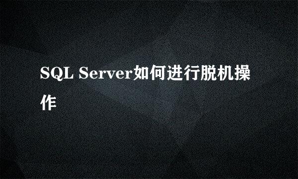 SQL Server如何进行脱机操作