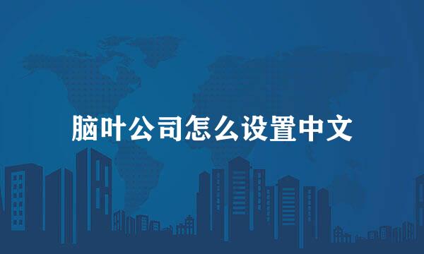 脑叶公司怎么设置中文