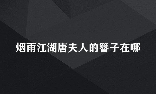 烟雨江湖唐夫人的簪子在哪
