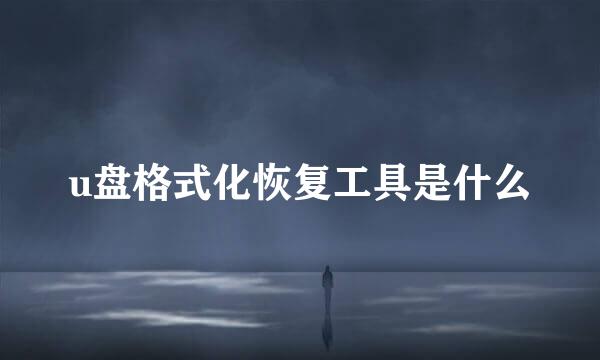 u盘格式化恢复工具是什么