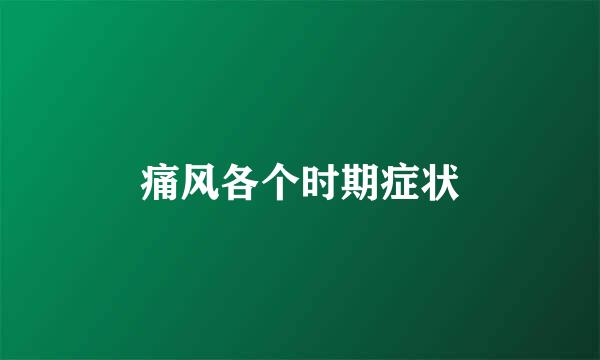 痛风各个时期症状