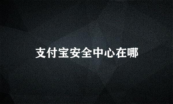 支付宝安全中心在哪