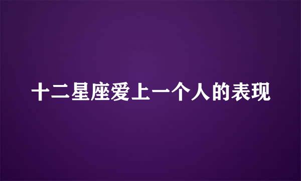 十二星座爱上一个人的表现