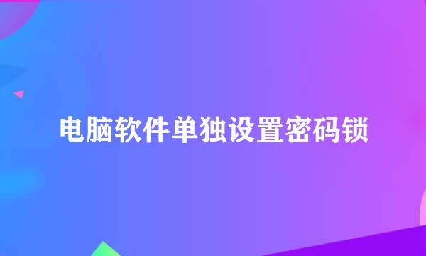 电脑软件单独设置密码锁