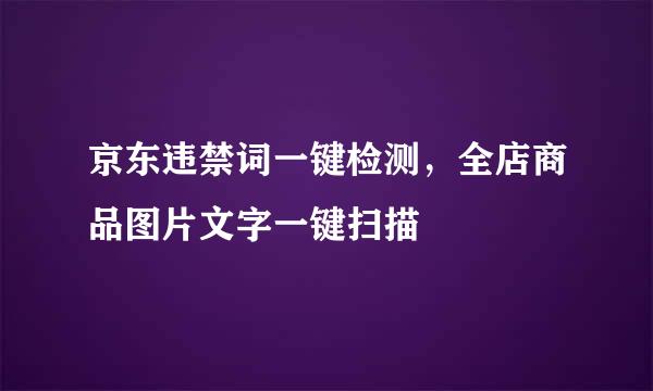 京东违禁词一键检测，全店商品图片文字一键扫描