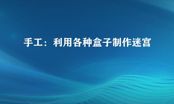 手工：利用各种盒子制作迷宫