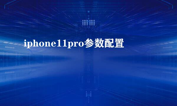 iphone11pro参数配置