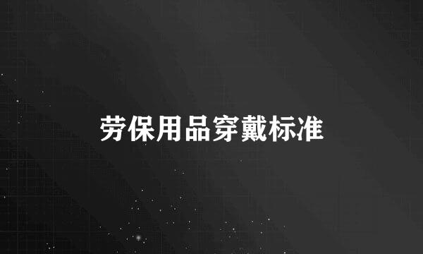 劳保用品穿戴标准