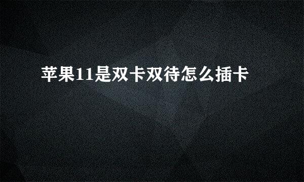 苹果11是双卡双待怎么插卡