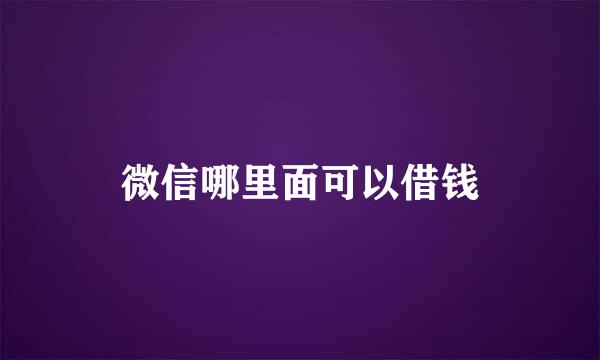 微信哪里面可以借钱