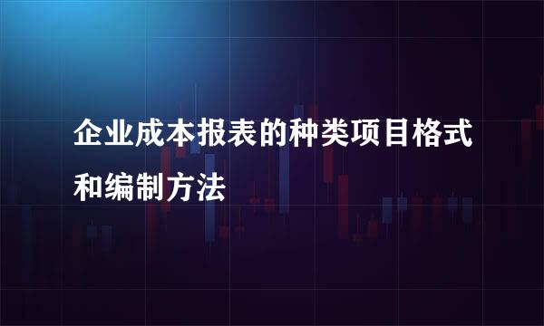 企业成本报表的种类项目格式和编制方法